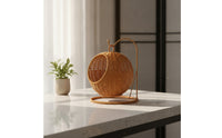 Hanging Basket with Stand Handwoven Countertop Fruit Holder Boho for Kitchen