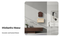 House-Shaped Shelf with Basket Japanese Design Wall-Mounted Organizer Shelf with Hooks Multi-Functional Entryway Organizer for Families, Hallway