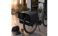 Load-Bearing Boards Double-Sided Pannier Bag Flap Closure Rear Pannier Bag Reflective Strips Cycle Accessory Large Capacity for Cargo Carrying, Cycling