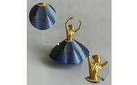 3D-Printed Ballerina Ornament with Skirt Base Stress-Relief Ballerina Ornament Decorative Dancer Statue Modern for Dancers, Workspace