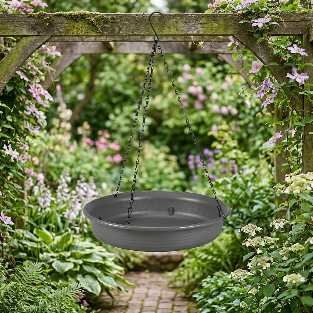 Hanging Bird Bath and Bird Feeder Water Tray Garden Decoration, Outdoor Hanging Lawn Decor for Patio Yard and Garden Use