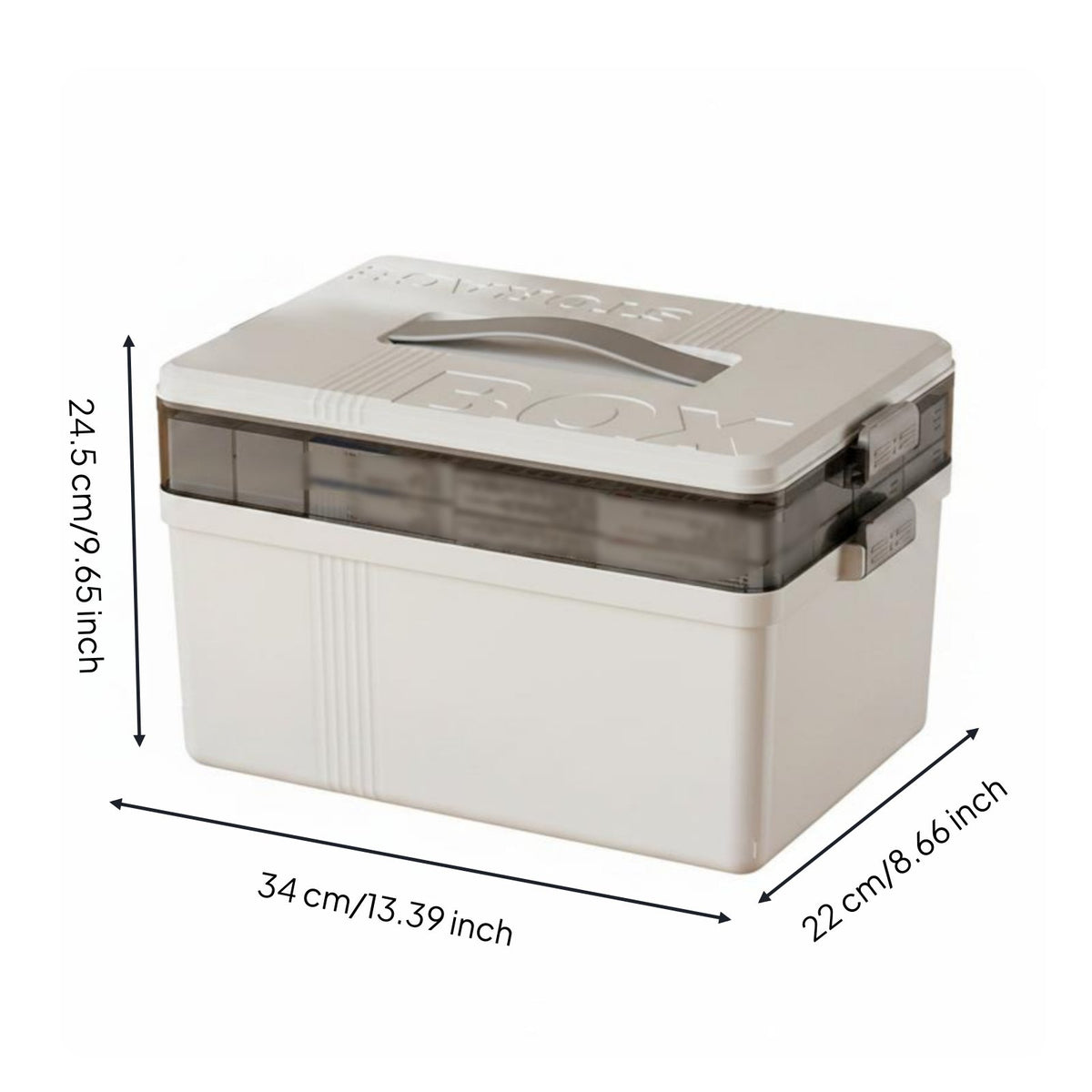 Home Medicine Storage Box Detachable Trays Stacked Medicine Organizer Easy to Opening Pill Storage Case for Living Room