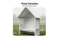 Covered Design Roofed Love Seat Weather-Resistant Protection Outdoor Furniture Long-Lasting Construction Patio Bench High Weight Capacity for Couples, Homeowners, Gardeners, Balcony, Backyard, Porch, Poolside
