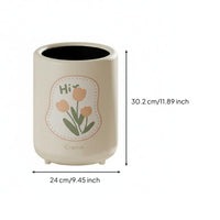 Stylish Design Uncovered Top Cylinder Bin Wide Opening Uncovered-Top Garbage Bin Sturdy Decorative Trash Can Thickened Long-Lasting Material for Children, Students, Living Room, Bedroom, Office