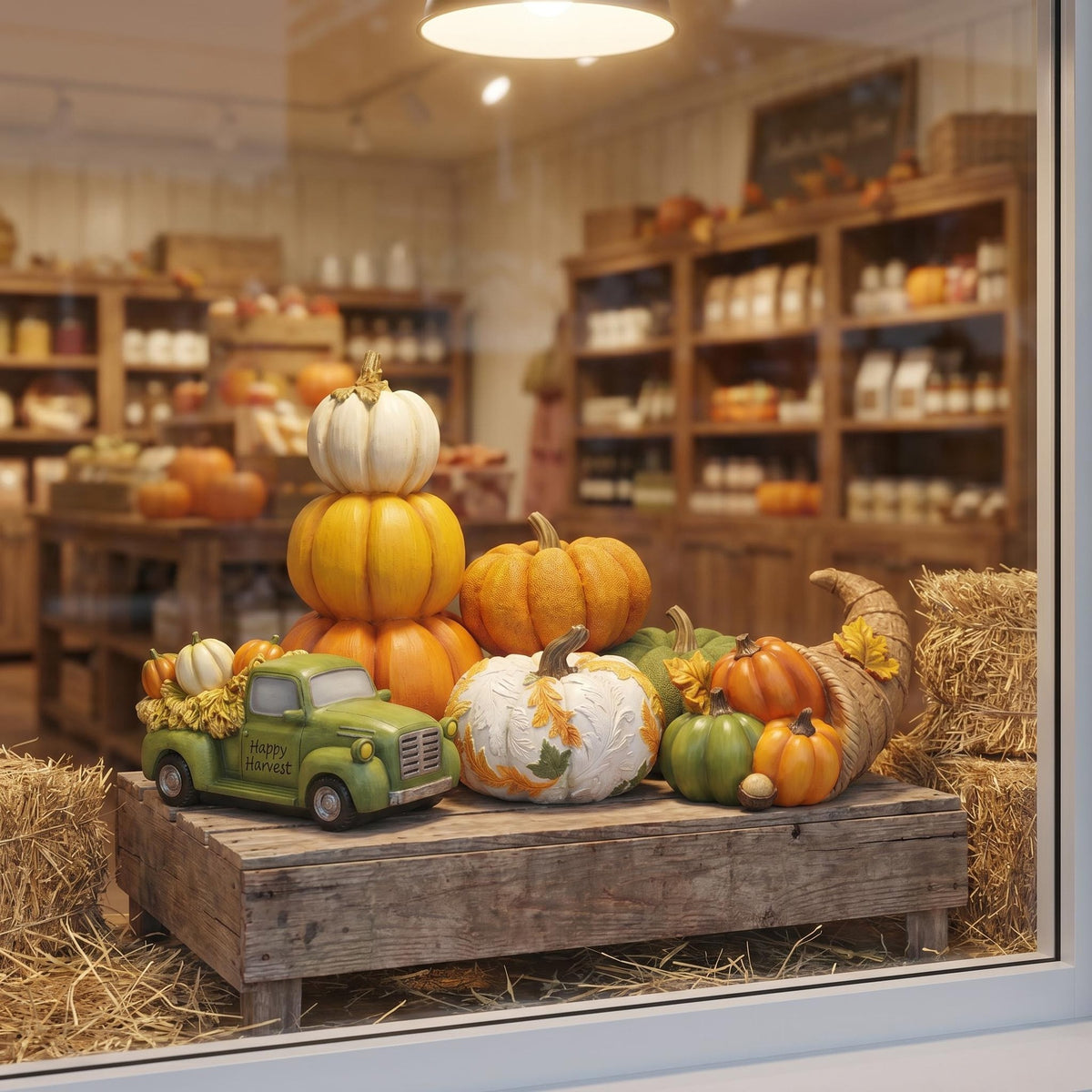 Simulated Resin Pumpkin Decoration for Harvest Festival