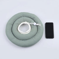 Soft Textile Padded Pet Cone for Canine and Feline Recovery, Polyester Donut with Drawstring, All Seasons Unisex Anti Bite Lick After Surgery Pet