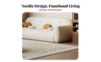 Nordic Design Modern Loveseat abrasion Resistant Upholstered Settee space-saving Sofa Minimalist aesthetic for Apartment Dwellers, Pet Owners, Guesthouse, Lounge Area, Office, Bedroom