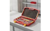 15 Pieces Insulated Socket Set 1000V Insulated Tool Kit with Case Metric Tool Kit with Foam Trays for Electricians, Automotive Repair, Electrical Work