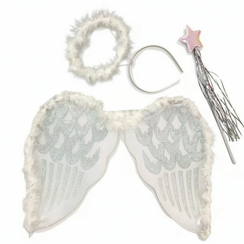 Angel Wings with Headpiece and Wand Soft Wand Angelic for Children, Toddlers