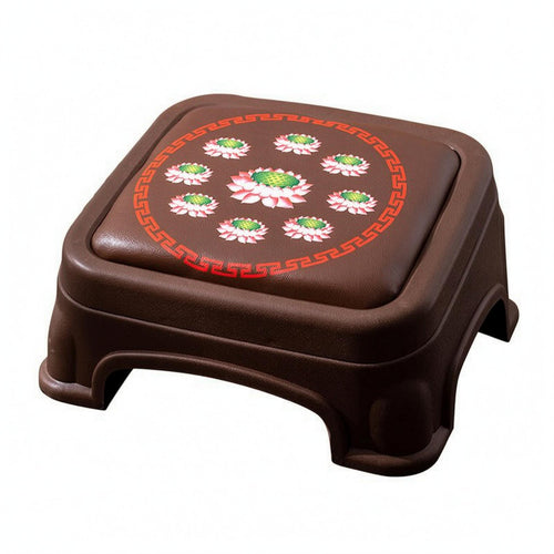 Buddhist Prayer Stool Arched Base Padded Prayer Stool Molded Plastic for Temples