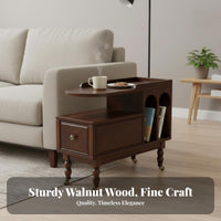 dual-level Rolling Side Table Space-Saving Mobile Storage Sturdy Construction Easy to Clean for Homeowners