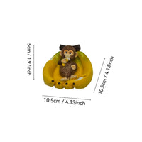 Monkey in Fruit Vessel statue Resin Monkey Sculpture Decorative Decor for Garden