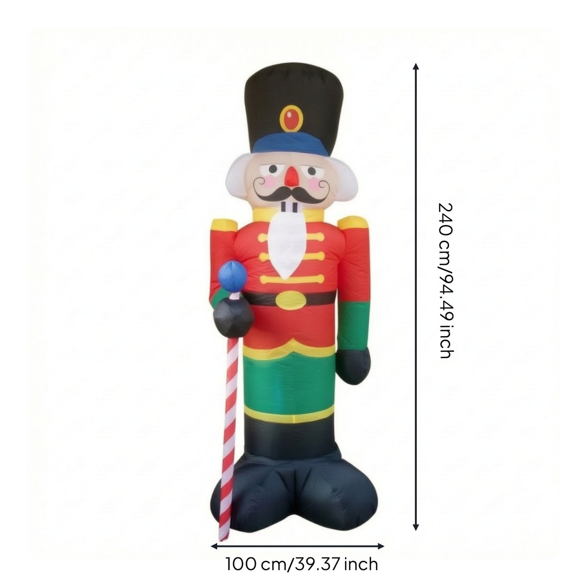 Outdoor Inflatable Nutcracker Soldier Festive Nutcracker Soldier Seasonal Christmas Decoration Portable for Yard, Entryway