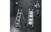 Foldable Step Ladder with Handrails Anti-Slip Folding Step Ladder Stable Lightweight for Kitchen, Apartment