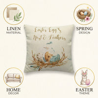 Easter Pillow Cover Machine Washable Easter Bunny Throw Pillow Case Spring Decoration for Home, Living Room, Sofa, Bed, Office