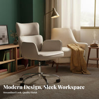 Upholstered rotating Chair paddinged Seat Upholstered Rolling Armchair with Casters Ergonomic for Women, Bedroom