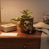 Tree Stump Planter Resin Succulent Pot Cute for Courtyard Decoration