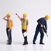3 Pieces Construction Worker Figures Tiny Figurines Collectible for Collectors