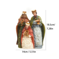 Christmas Three Wise Men Figurine Religious Three Kings Figurines Resin Wise Men Figurines Holiday for Shelf, Bookcase