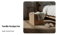 Imitation Rattan Cube basket with Handles Shelf Basket Hollowed-available for Living Room