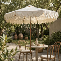 Round Patio Umbrella Double-Layer Patio Umbrella Eggshell