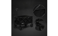 Heavy Duty Folding Utility Wagon Portable Folding Wagon All-Terrain Foldable Utility Cart Compact for Campers, Camping, Picnics, Beach