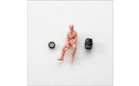 Diorama Photographer Figure Realistic Seated Figure with Camera Collectible Photographer Figurine for Desk Display