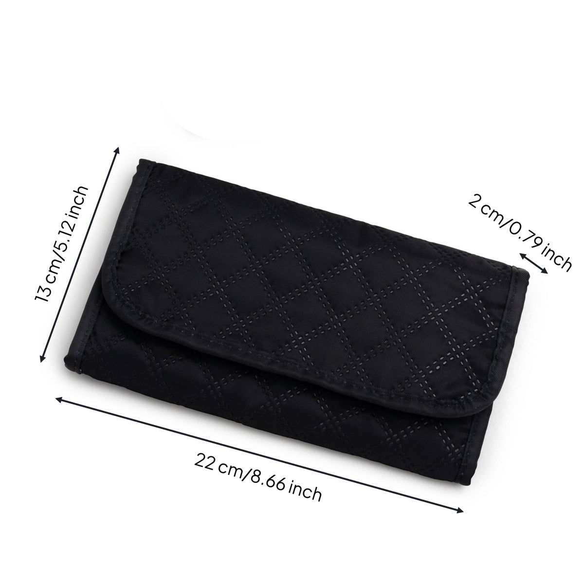 Foldable Jewelry Storage Pouch Quilted Travel Jewelry Organizer Bag Compact Portable for Travelers, Women, Trips