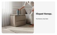 curved Nightstand with Drawer Light Luxury design Bedside Table for Home Office