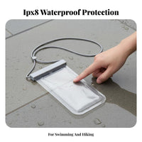 Waterproof Phone Sleeve Touchscreen Sensitive Underwater Phone Bag Hinged Lid Design Mobile Accessory for Swimmers, Boaters, Swimming, Beach