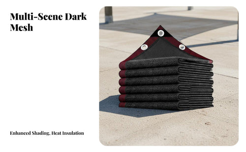 Anti-Aging Black Mesh Sunblock Material Heat Insulation Sun Shade Cloth Densely Woven Heavy Duty Shade Net Cooling Effect for Rooftop, Balcony, Courtyard, Carport