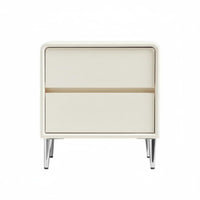 3-Drawer Rounded Nightstand Modern Design Home Furniture Compact Footprint