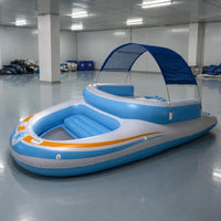 Inflatable Boat Raft Backrest PVC Buoyant Vessel Boat Heavy Duty PVC Raft Raised Seat Water Craft Grab Handles