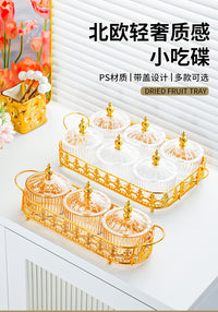 Eco-Friendly Plastic Compartment Snack Tray with Lid