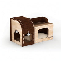 Cat House with Scratcher Two-in-oneUse Cat Hideaway with Scratching Board Indoor