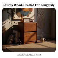 2-Drawer Chest Minimalist Design Bedside Table Large Capacity for College Dorm