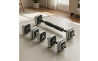 Adjustable Dumbbell with Square Plates Textured Grip for Fitness Aficionados