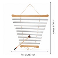 Handheld 9-Tone Chime with Mallet Single-Row Bar Chime with Mallet Relaxing Instrument for Percussionists, Sound Baths