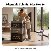 4 Pieces Tear-Resistant Stackable Soft Plyo Box Set Adjustable Height Stackable Foam Plyo Box force-absorbing-Absorbing leaping stage long-lasting for Children, Home Gym Users, Beginners, Plyometric Training, functional fitness, HIIT exercise session