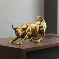 Resin Bull Sculpture Sturdy Resin Bull Statue Collectible for Living Room