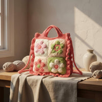 Granny Square Shoulder Bag Gift Idea Handbag Lightweight for Streetwear, Travel