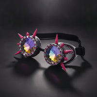 Pointed Steampunk Goggles Gothic Goggles with Spikes Mirrored Eyewear Vintage for Festivals, Photo Shoots