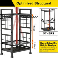 3-Tier Garden Tool Organizer, Metal Rack Holds Up to 78 Tools
