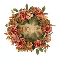 Pink Rose Wreath Full Artificial Rose Wreath No Watering Wall Hanging