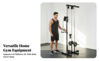 Multi-Functional Wall Mounted Pulley System Heavy Duty Steel Frame Wall Mounted Cable Station Space-Saving Home Gym LAT Pulldown Station Sturdy & Long-Lasting Structure for Fitness Enthusiasts, Bodybuilders, Athletes