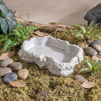 340ml Tortoise Water Bowl with Stable Base Water Dish, Polycrete Tortoise Water Dish for Snakes and Geckos, Textured Waterproof Reptile Bowl