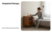 Narrow Bedside Cabinet Modern Minimalist Design Slim End Table with Drawer