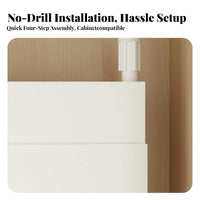 Drillno-Drill Installation Expandable Tension Shelf No Drilling Required Cabinet Organizer Adjustable Length Storage Rack Easy to Install for Renters, Homeowners, Students, Wardrobe, Kitchen, Under-Sink, Bathroom