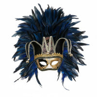 Feathered Feather Masquerade Mask Vintage Venetian Half Mask Retro Design Masquerade Headpiece Dramatic for Carnival, Halloween