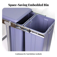 Metal Sliding Frame Pull-out Trash Bin Plastic Bins Cabinet Trash Bin Assembly Covered Pullout Waste Container